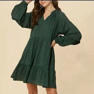 Anthropologie Green Mini Dress